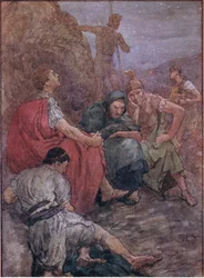 Brutus och hans följeslagare efter slaget vid Filippi, från Plutarch Lives publicerad av T C & E C Jack Ltd