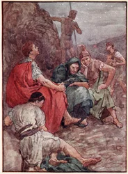 Brutus och hans följeslagare efter slaget vid Philippi, illustration från 