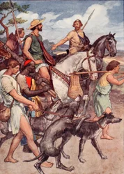 Pelopidas på väg till Thebe, illustration från "Plutarch