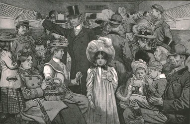 Kommer för att se kröningståget, 1902.