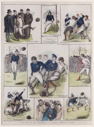 Skisser från den internationella fotbollsmatchen, Glasgow, 1872