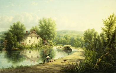 På Rondout-kanalen, Rosendale, 1886-87
