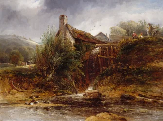 Old Water Mill, North Wales, 1830-1860.