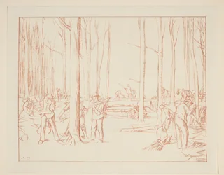 Lantarbetare arbetar i en skog Virkestransport (originaltitel) Great War: Britain