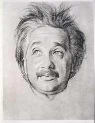 Porträtt av Albert Einstein (1879-1955) (litho)