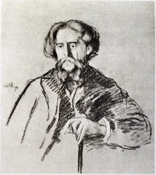 Porträtt av Alphonse Daudet (1840-97)