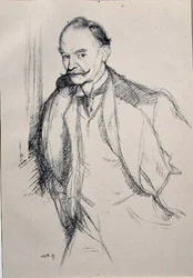 Porträtt av Thomas Hardy (1840-1928) från serien "English Portraits"