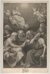 Kyrkans läkare konsulterar böcker och dokument och begrundar Jungfrun som ..., 1785