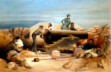 En lugn dag vid Diamond Battery - porträtt av en Lancaster 68-pundare, Krimkriget 1855-1856