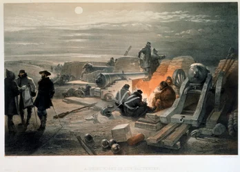 En lugn natt i batterierna, 1855.