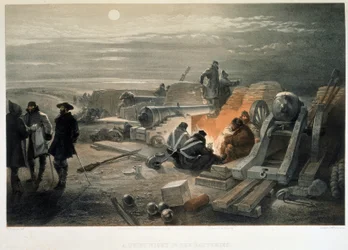 En lugn natt i batterierna, 1855