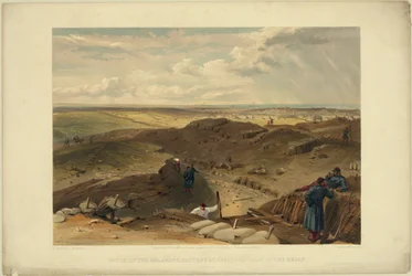 Malakoff-redutt, batterigervais och baksidan av redan, 1855