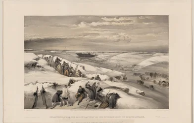 Sevastopol från batteriet med 26 kanoner, 1855