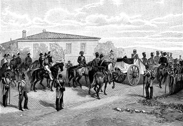 Lord Raglans begravning nära Sevastopol, Krim, Ryssland, 1855.