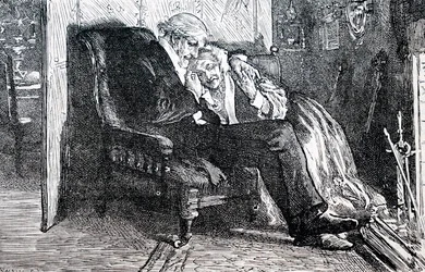 Ett äldre par. Av William Small (1843-1929), en engelsk illustratör. 1880 (gravyr)