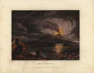 Vesuvius i utbrott 1800-talet (gravyr)