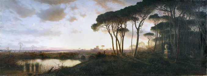 Slottet i Ostia sett från tallskogen i Castel Fusano, 1881