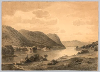 Studie av landskap, Hudson River, NY