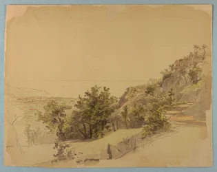 Studie av landskap, Sorrento, Italien