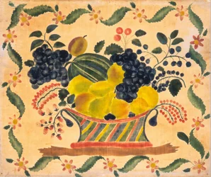 Fruktkorg, ca 1830 (akvarell på sammet (teoremmålning))