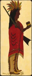 Indian Tobacco Shop Sign [baksida, indianen vänd åt höger], andra halvan av 1800-talet (olja på trä)