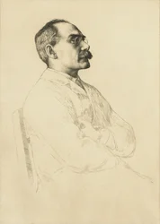 Porträtt av Rudyard Kipling 1865-1936.