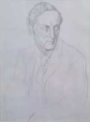 Porträtt av Sir Henry John Newbolt (1862-1938) poet, 1898 (silverpoint på papper)