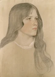 Porträtt av en flicka, 1904 (färgpenna på papper)