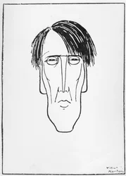 Karikatyr av W.B. Yeats, 1898 (bläck på papper)