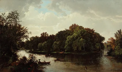 Sjöscen, båtliv 1861 (olja på duk)