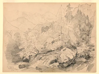 Landskap, Stechelberg, Lauterbrunnen, Schweiz