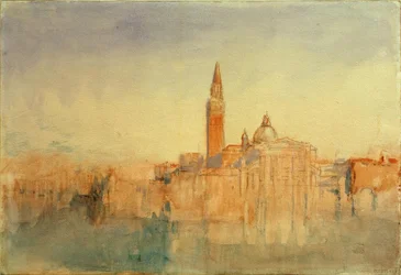 San Giorgio Maggiore vid solnedgången, från Hotel Europa