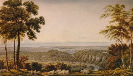 Utsikt från Wyndd Cliff, nära Chepstow - Morning, c1820, 1938
