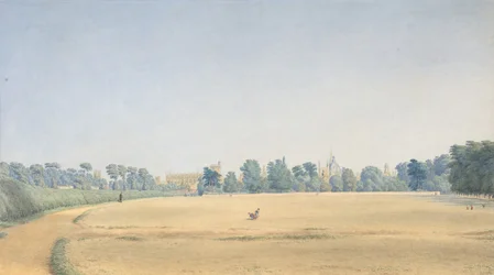 Utsikt över University Park med utsikt mot New College, Oxford, efter 1825.