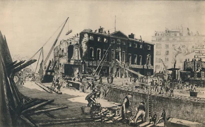 Demolishing Devonshire House, 1927.