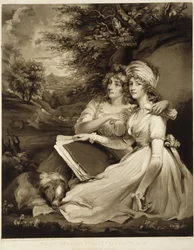 The Daughters of Sir Thomas Frankland, Baronet, 1797 (mezzotint i brunt bläck)