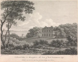 Cadland Park, i Hampshire, säte för Robert Drummond, Esquire (utgiven av W. Watts); sida 56 (volym ett)