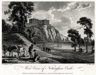 Västervy av Nottingham Castle, Nottinghamshire, 1776