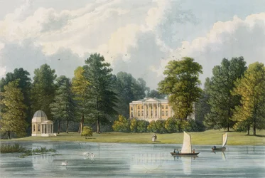 Hampton House, graverad av Richard Gilson Reeve (1803-89), publicerad 1828