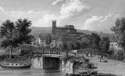 Hythe från kanalbron, graverad av E. Finden, 1829