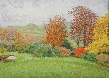 Höstlandskap, regn, 2007 (Olja på duk)