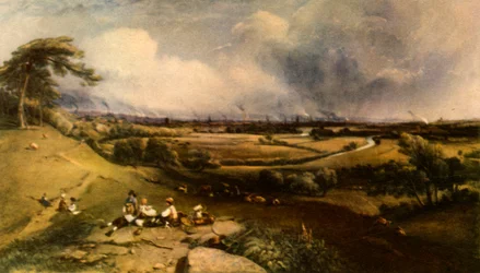 "Utsikt över Manchester från Higher Broughton", 1835, 1943.
