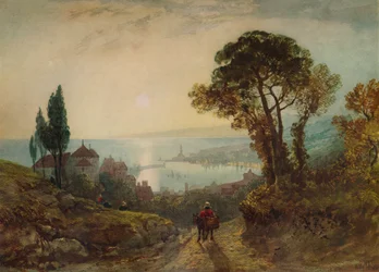 Utsikt över en hamn, c1859, 1938