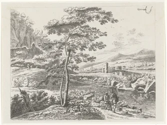 Landskap med en pilgrim och en herde