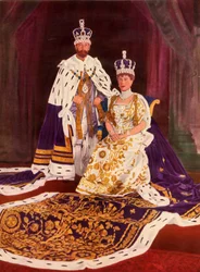 Deras majestäter kung George V och drottning Mary i sina kröningskläder, 1911, 1951.