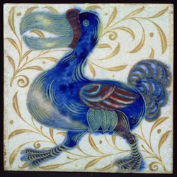 Kakel med fågeldesign (keramik)