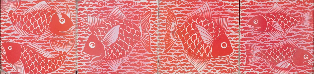 Kakel med fiskdesign (keramik)