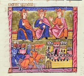 Ms 828 f.189r Council of Acre and the Siege of Damaskus, Second Crusade, från 