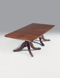 Irish Regency matbord med två piedestal (mahogny)