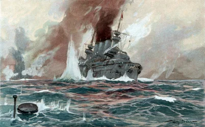 Ubåt, ca 1905 (akvarell)